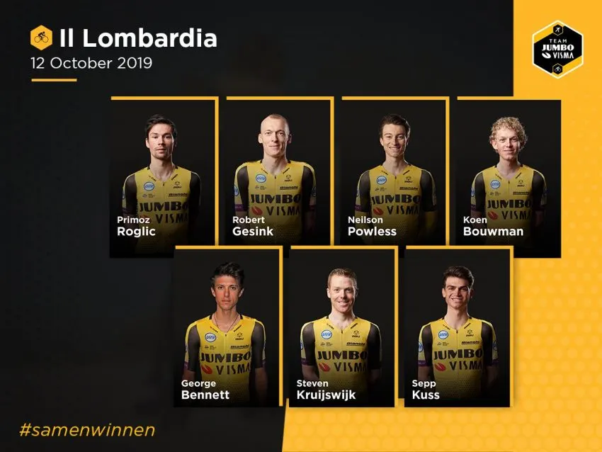 tour-of-lombardy:-primoz-roglic-and-his-royal-guard!-#ilombardia-#roglic-#kruijswijk-#bennett-#kuss