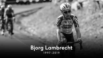 tour-de-pologne:-bjorg-lambrecht's-143-bib-removed-#-tdp2019-#lambrecht-#forbjorg-#rip-#cycling