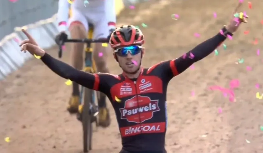 cyclo-cross-–-cdm:-van-der-poel-absent,-eli-iserbyt-wins-at-nommay-#telenetucicxwc-#mvdp-#cx-#nommay-#aerts-#iserbyt